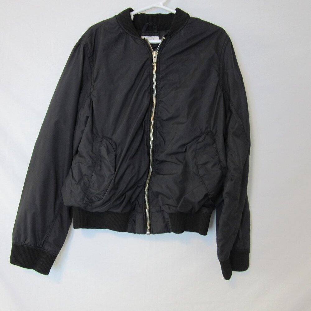 H&M Jacket Black Bomber Zip Up Puff Pockets Outdoors Winter Youth Boys 8